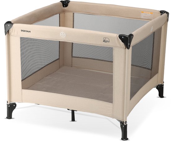 Deryan Kinderbox Inklapbaar - Veilige Speelbox voor Baby - Nougat