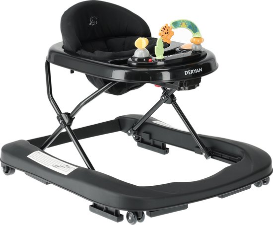 Deryan Luxe 2-in-1 Loopstoel - Inclusief speelset en dienblad - inklapbaar - Zwart van Deryan