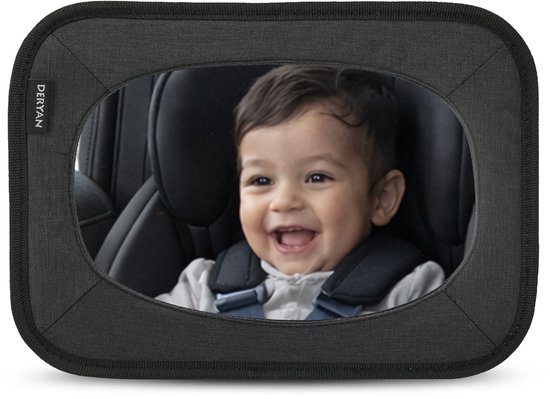 Deryan Luxe Autospiegel Baby Verstelbaar - Kinderspiegel Auto - Achterbank Spiegel Baby - Zwart van Merkloos