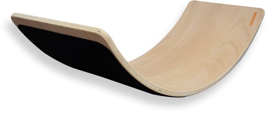 Deryan Luxe Balance Board XL met vilt - Balansbord - Blank gelakt sterk beukenhout - 90 cm van Merkloos