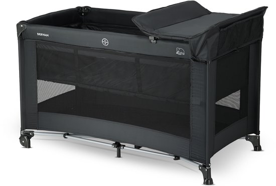 Deryan Luxe Campingbedje met Matras - Reisbedje Bodemverhoger - Zwart van Merkloos