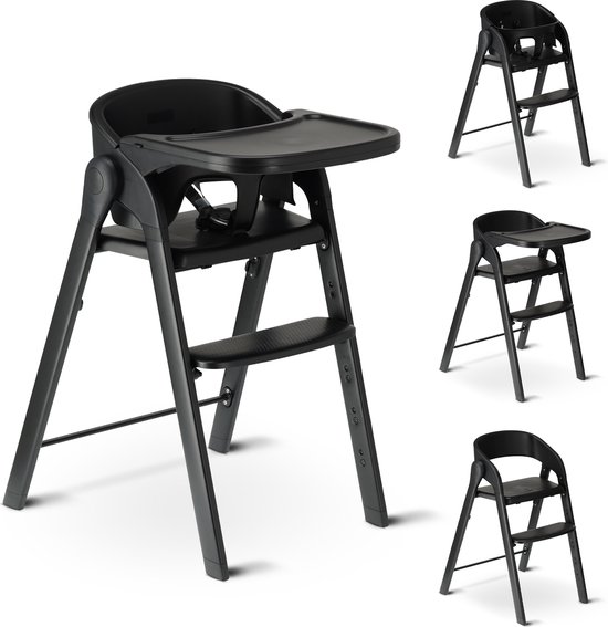 Deryan Luxe Kinderstoel - Meegroei kinderstoel - Inklapbaar - Zwart van Deryan