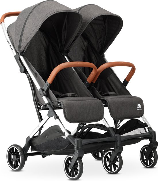 Deryan Luxe Rolo X2 Dubbele Buggy - Duo Buggy - Grijs van Merkloos