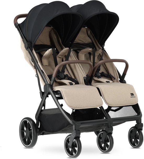 Deryan Luxe Rolo X2 XL V2 Dubbele Buggy - Duo Buggy - Nougat van Deryan