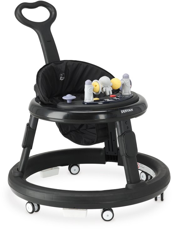 Deryan Mover Loopstoel - Inclusief duwstang - Zwart van Deryan