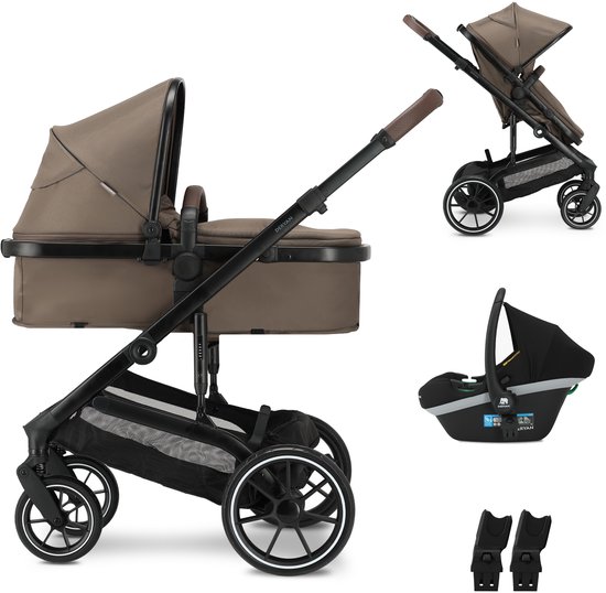 Deryan Noa Kinderwagen 3-in-1 - Wandelwagen met Autostoel - Hazel van Merkloos