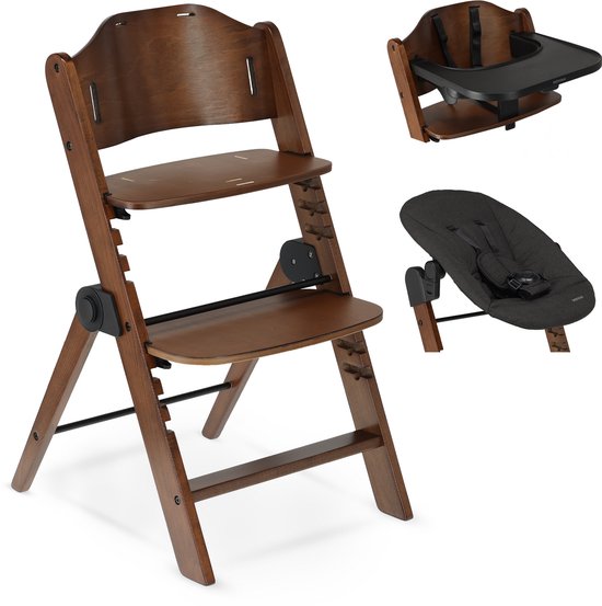 Deryan Odin Luxe Kinderstoel met Bouncer - Donkerbruin/Donkergrijs