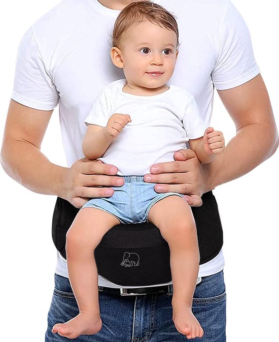 Deryan Pack Basic Luxe Heupdrager - Baby En Peuter Heupzitje - Draagzak Zwart van Deryan