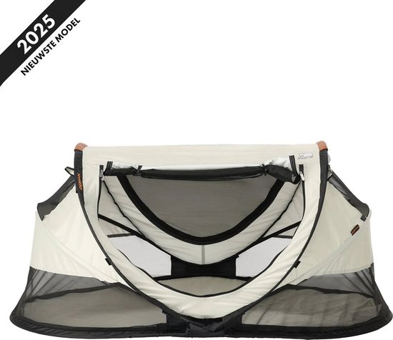 Deryan Peuter Luxe Campingbedje – Inclusief zelfopblaasbare matras - Inclusief leren handvatten - Ivory van Deryan