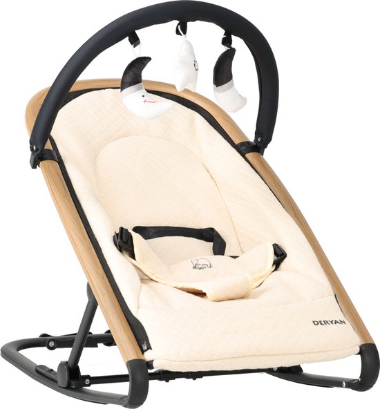 Deryan Rocker Wipstoel - Luxe 2-in-1 - Nougat/Cream van Deryan