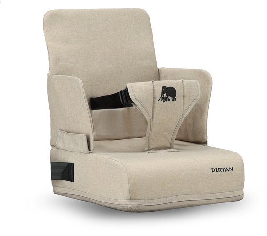 Deryan Travel Booster Stoelverhoger - Inclusief bevestigingsriem Nougat van Deryan