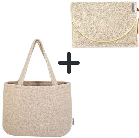 Design by Finity - Luiertas en verschoonmat set - Mommy tas - Verschoonmatje - Teddy - Baby - Kraamcadeau - Wasbaar en waterbestendig van Merkloos