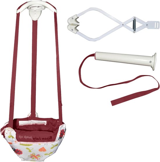 Deur Jumper - Schommelzitje Springtrainer - Baby Beweging - Eenvoudige Klem Montage - 13 kg - Wit Lieveheersbeestje