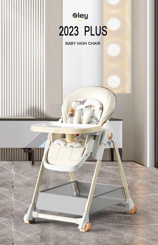 DHN Kinderstoel - Baby Eetstoel met wielen - Inklapbare Eetstoel & Baby Wagentje en Babystoel Voor Aan Tafel - Kinderzetel Peuterstoeltje en Meegroeistoel in 1 van DHN