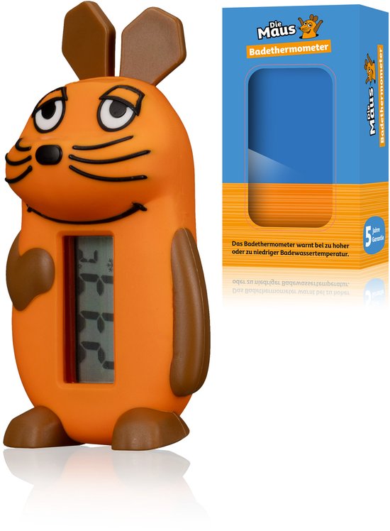 DieMaus - Badthermometer voor kinderen - Oranje - Muis van Merkloos