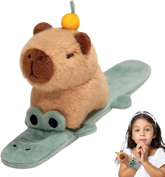 Dierenklaparmbanden - Knuffeldier polsband - Kinderen spelen - Schattig pluche ontwerp - 25 cm - Bruin