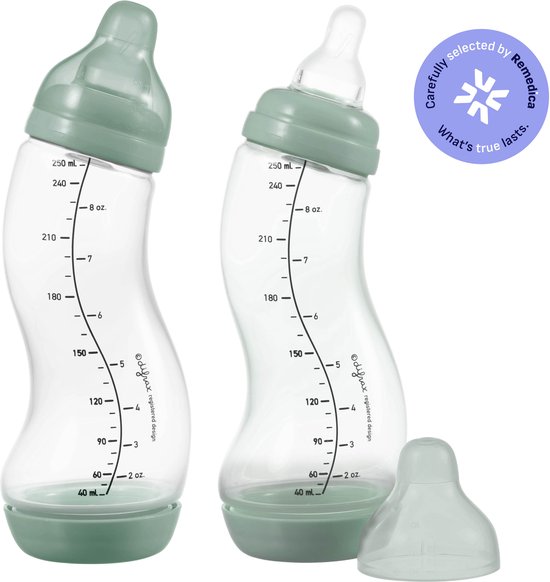 Difrax 250 ml Anti Koliek Natural Babyfles - 2 Stuks van Merkloos