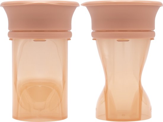 Difrax 360 graden drinkbeker 250 ml - Peach/Oranje - 2 stuks van Difrax