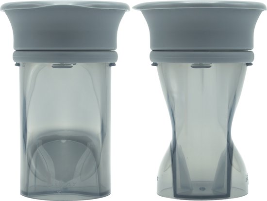 Difrax 360 graden drinkbeker 250 ml - Stone/Grijs - 2 stuks van Difrax