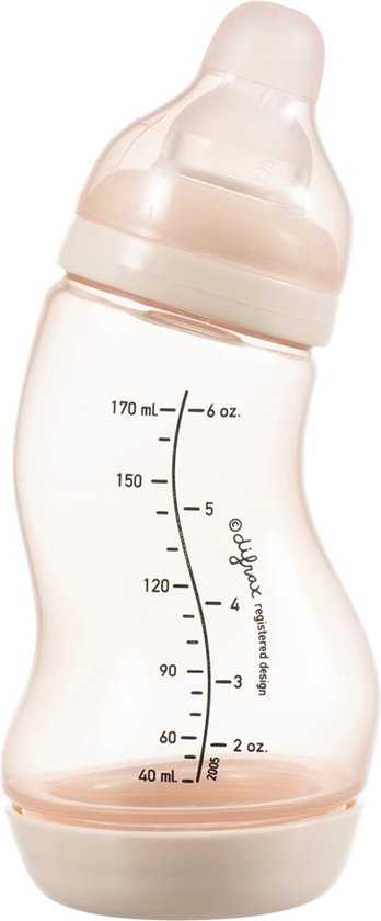 Difrax Baby fles 170 ml Natural - S-Fles - Anti-Colic - Lichtroze - 1 stuk van Difrax