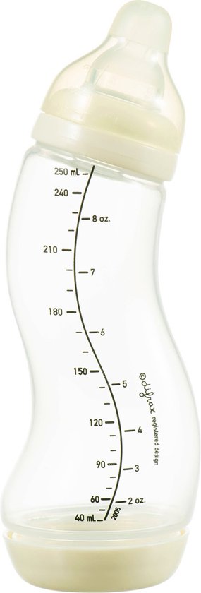 Difrax Baby fles 250 ml Natural - S-Fles - Anti-Colic - Crème - 1 stuk van Difrax