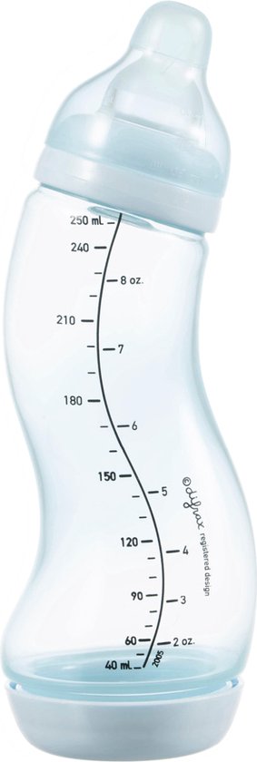 Difrax Baby fles 250 ml Natural - S-Fles - Anti-Colic - Lichtblauw - 1 stuk van Difrax