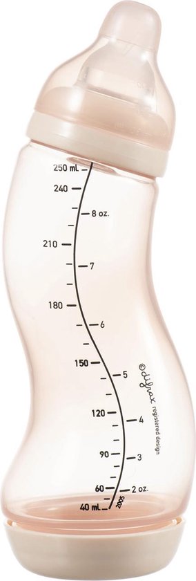 Difrax Baby fles 250 ml Natural - S-Fles - Anti-Colic - Lichtroze - 1 stuk van Difrax