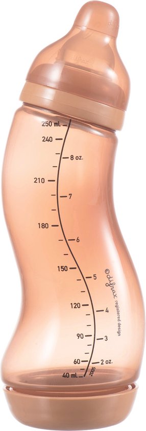 Difrax Baby fles 250 ml Natural - S-Fles - Anti-Colic - Oranje - 1 stuk van Difrax