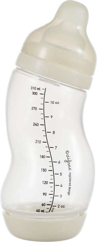 Difrax Baby fles 310 ml Wide - S-Fles - Anti-Colic - Crème - 1 stuk van Difrax