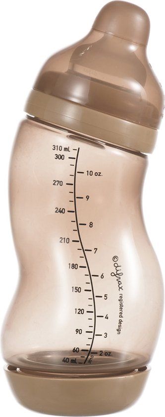 Difrax Baby fles 310 ml Wide - S-Fles - Anti-Colic - Lichtbruin - 1 stuk van Difrax