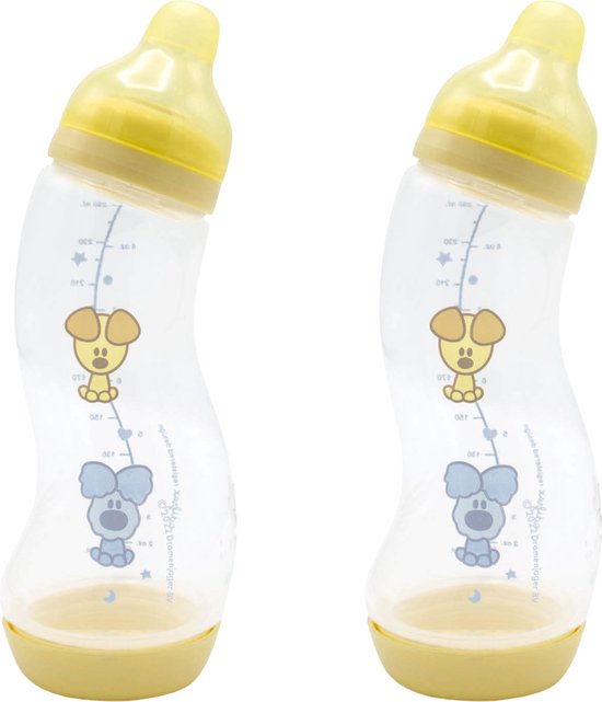Difrax Babyfles 250 ml – S-fles - Anti-Colic – Woezel & Pip – 2 stuks van Difrax