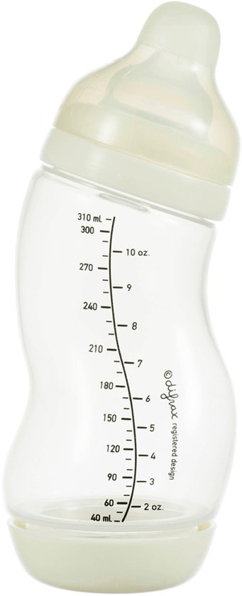 Difrax Brede S-fles - 310 ml - Crème - Anti Colic tegen krampjes van Merkloos