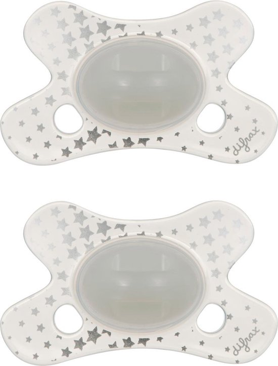 Difrax - Dental Fopspeen - 0 tot 6 Maanden - Glow in the Dark Orthodontische Speen - 2 st. van Difrax