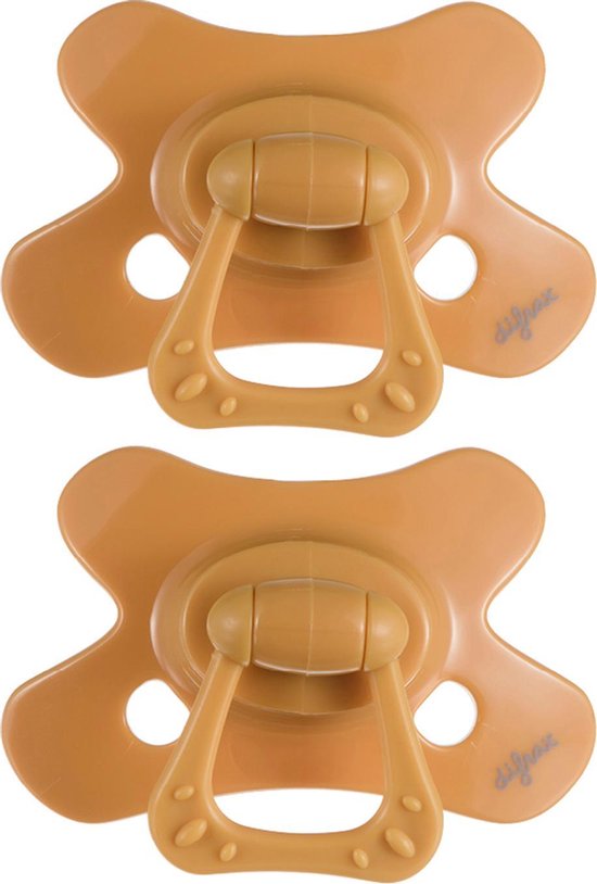 Difrax - Dental Fopspeen - 6+ Maanden - Gele Orthodontische Speen - 2 st. van Difrax