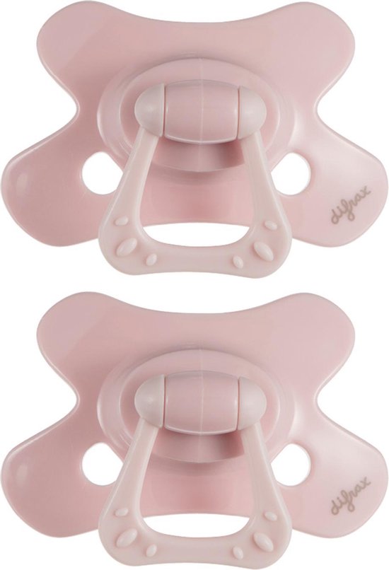 Difrax - Dental Fopspeen - 6+ Maanden - Lichtroze Orthodontische Speen - 2 st. van Difrax
