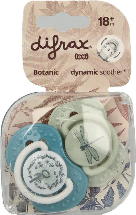 Difrax Dynamische Fopspeen Botanic 18+ M aand (2 stuks)