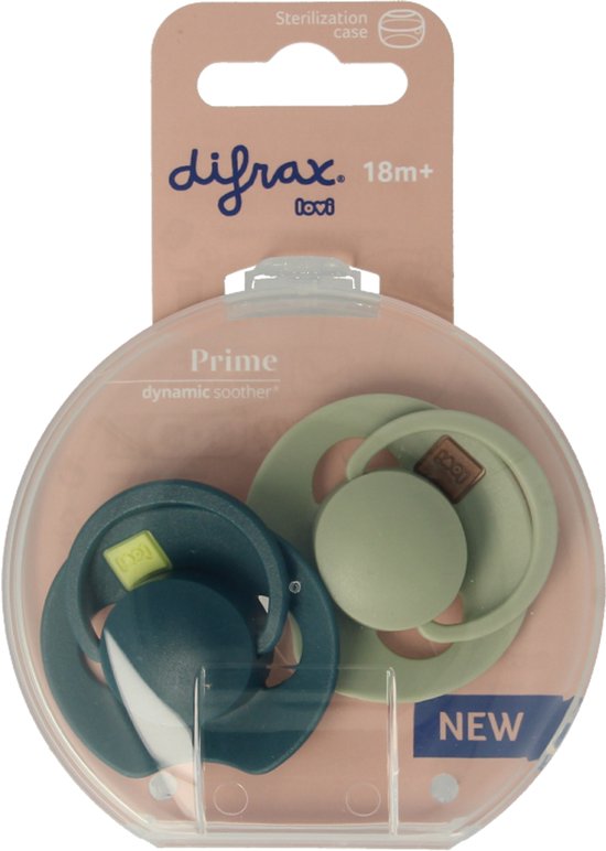 Difrax Dynamische Fopspeen Prime 18+ Maand (2 stuks)