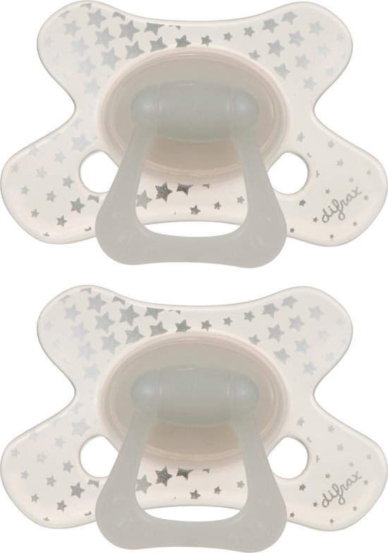 Difrax Fopspeen 6+ Maanden Dental Speen - Glow in the Dark - 2 stuks van Difrax