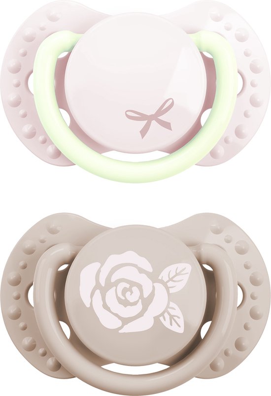 Difrax Fopspeen Dynamic Newborn Babyshower Pink 2 stuks van Difrax