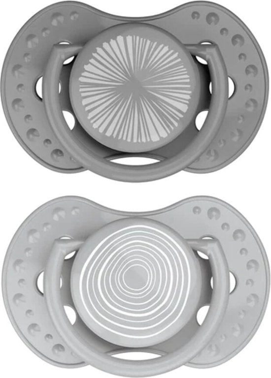 Difrax Fopspeen Dynamisch Harmony L Grey - D Grey 0-3 mnd van Difrax