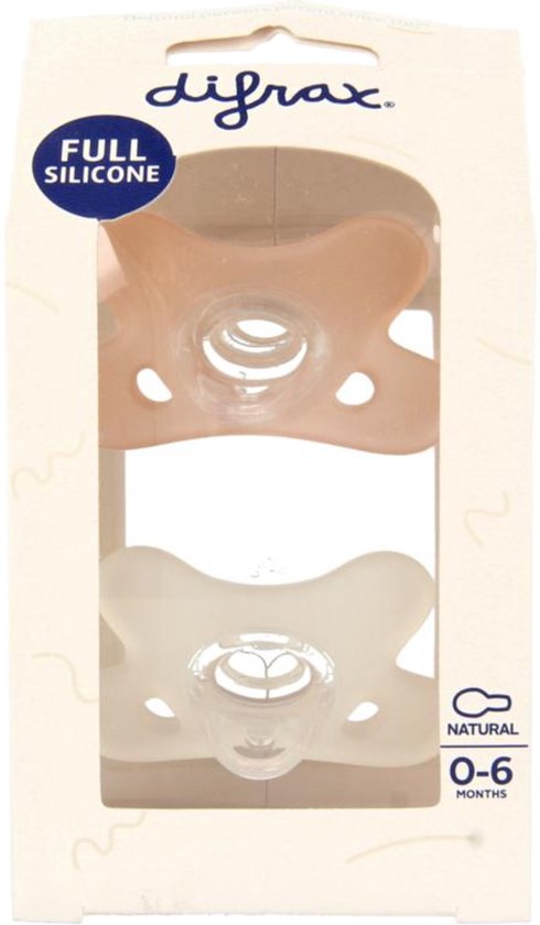 Difrax Fopspeen Natural 0-6m 2pack Assorti van Difrax