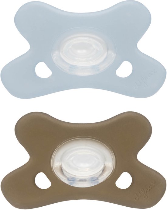 Difrax Fopspeen - Natural - 0/6 maanden - Siliconen - Ice/Clay - 2 Stuks van Difrax