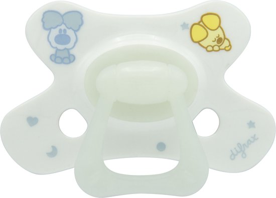 Difrax Fopspeen - Natural 20+ Maanden - Glow in the Dark - Woezel & Pip van Difrax