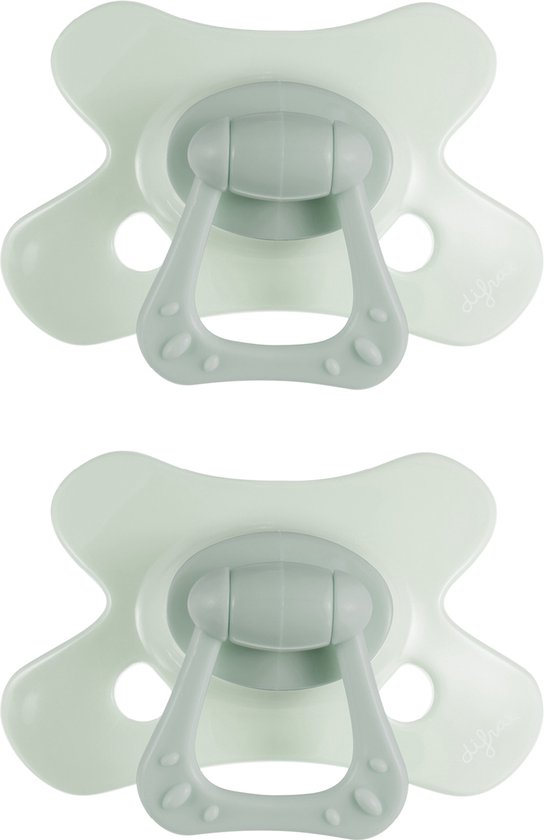 Difrax Fopspeen Natural - 6 tot 12 Maanden - Lichtgroen - 2 Stuks