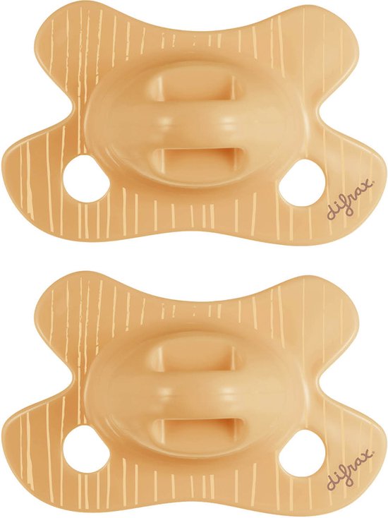 Difrax Fopspeen Natural - Newborn - Geel - 2 Stuks van Difrax