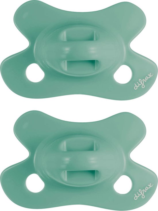 Difrax Fopspeen Natural - Newborn - Groen - 2 Stuks
