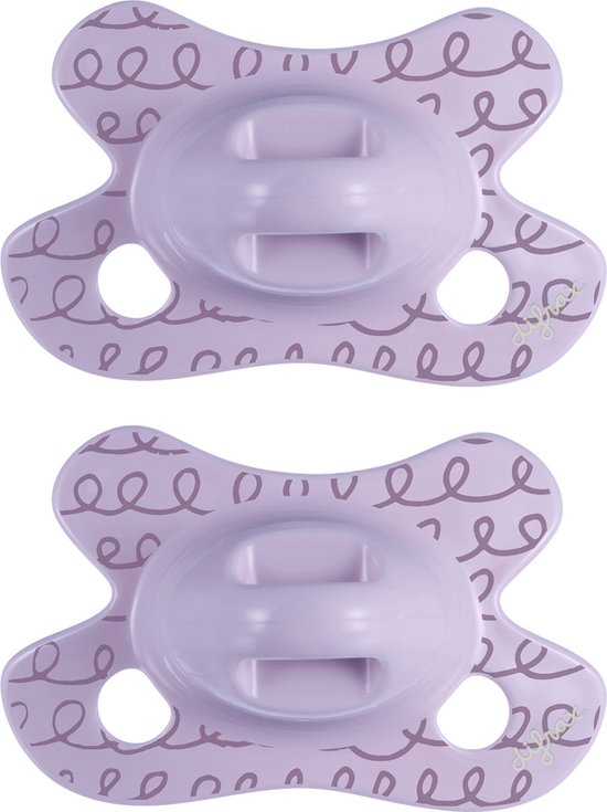 Difrax Fopspeen Natural - Newborn - Paars - 2 Stuks