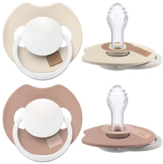 Difrax Fopspeen Prime Glow Dynamic 0-6 mnd Ivory Blush - 2 x 2 stuks - Voordeelverpakking van Merkloos