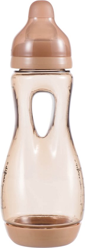 Difrax Handgreep Baby fles 240 ml Natural - Anti-Colic - Oranje - 1 stuk van Difrax