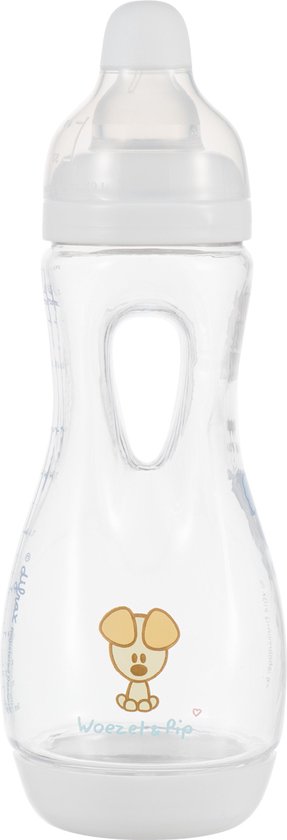 Difrax Handgreep Baby fles 240 ml Natural - Anti-Colic - Woezel & Pip - 1 stuk van Difrax